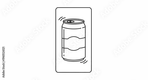Minimalist Shaking Beverage Can Line Art Icon Symbolizing Pressure or Disturbance