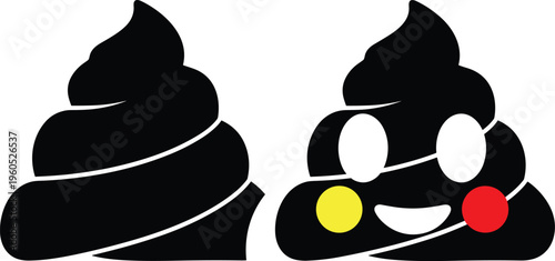 Poop emoji design, cartoon swirl, funny symbol, humorous icon, smiling face artwork, playful character, comedy illustration, joke element, digital graphic