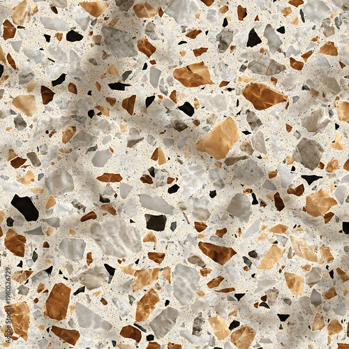 Classic Beige Terrazzo Seamless Texture Background