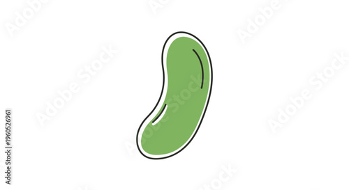A vibrant green jelly bean illustration with a bold outline perfect for confectionery designs