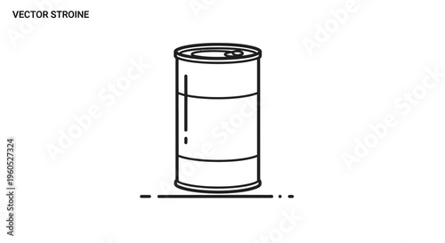 Essential kitchen pantry staple vector line art graphic representing a metal tin can object