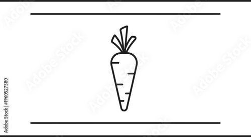 Minimalist Black and White Carrot Icon for Healthy Eating and Nutrition Concepts