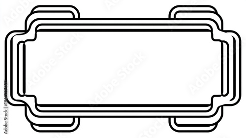 Vector illustration of bold thick outline frame border