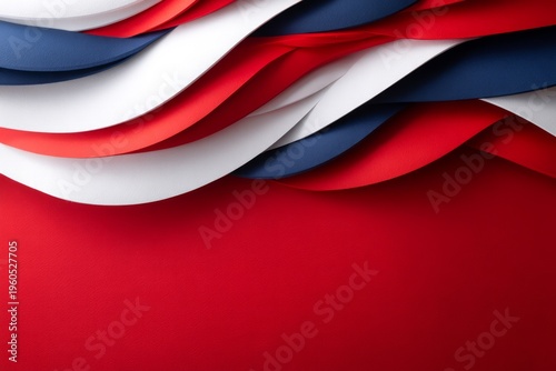 Wallpaper Mural Premium 4th of July Background with Folded Paper Art in Red, White, and Blue Layers Torontodigital.ca