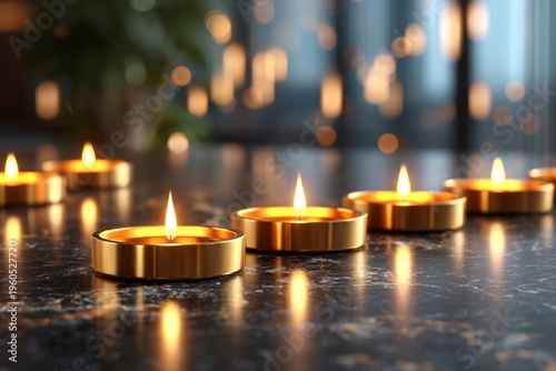 Wallpaper Mural Luminous 3D Arrangement of Diyas for Diwali Celebration in a Premium Studio Setting Torontodigital.ca