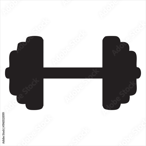  Dumbbell Silhouette Icon Vector Illustration