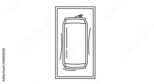 Minimalist graphic depiction of a refreshingly packaged drink container, perfect for various