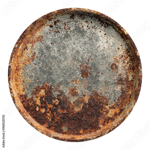 Rusty Metal Plate Isolated White Background Professional Stock Photo