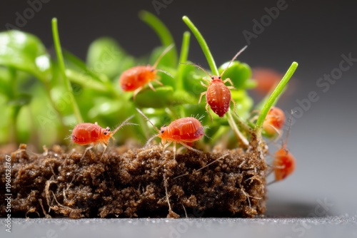 Wallpaper Mural Close-up of Aphids on Exposed Roots of Young Plant in Soil Environment Torontodigital.ca