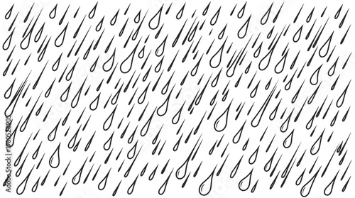 Rain droplets falling from sky.