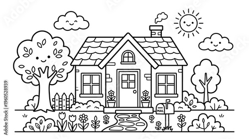 Colorful illustration of a house.