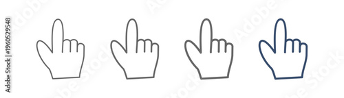 
outline icon set finger with hand design