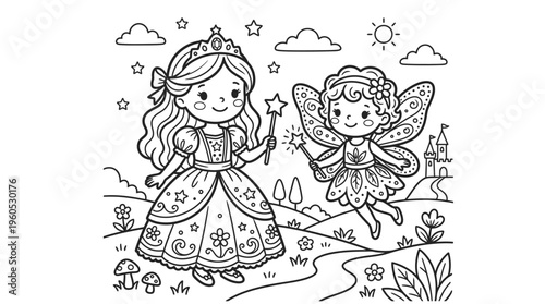Two little girls dressed as fairies.