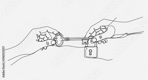 Hands Holding Broken Chain Link.