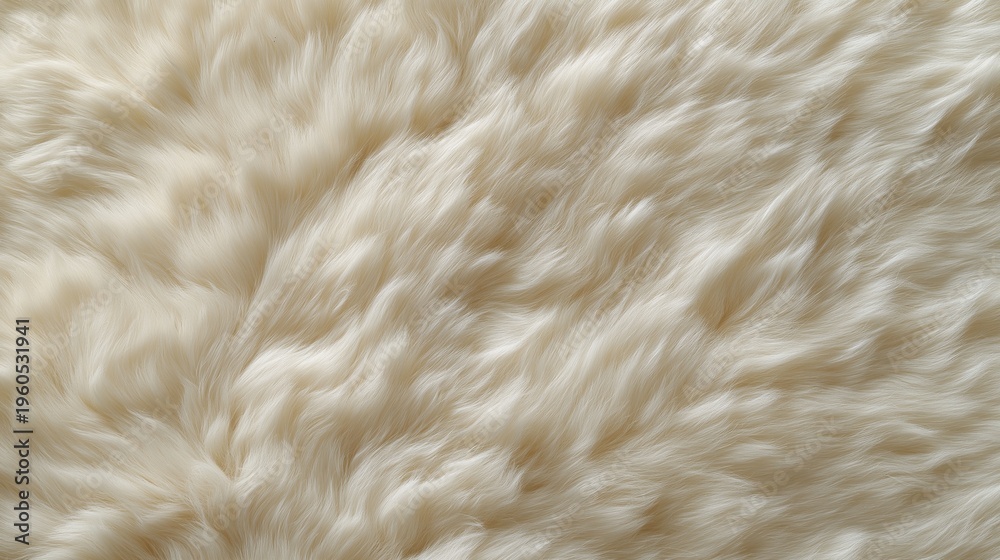 Fototapeta premium Soft, cream-colored fur texture dominates the frame