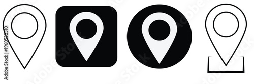 Map pin icon. location pin place marker. Location icon set, Map  pointer icon set. GPS location symbol collection. red, black, blue location icon set, white background, EPS10