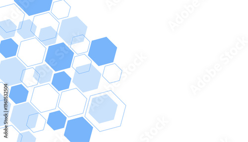 Abstract blue hexagon shape for frame illustration design