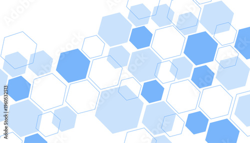 Abstract blue hexagon shape for frame illustration design