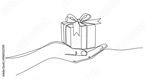 Hand Holding Gift Box.