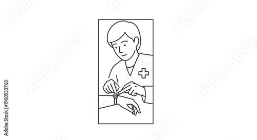 Dedicated medical personnel providing precise care during a patient's wrist examination