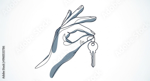 Hand Holding Keys Closeup.