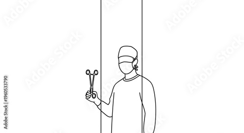 Dedicated healthcare worker wearing protective gear precisely holding vital surgical instrument