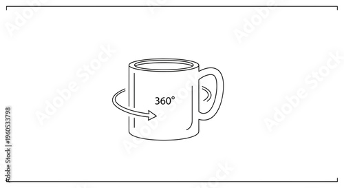 Interactive 360-degree product view icon for e-commerce and digital showcase solutions