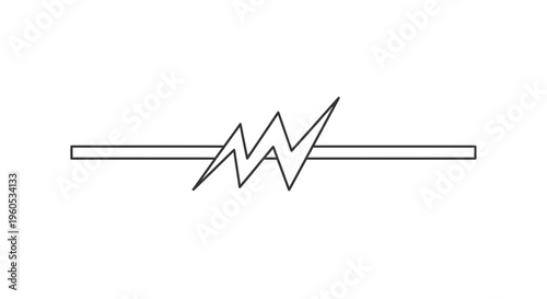 Minimalist electrical symbol representing power energy or resistance on a clean white background