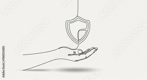 Hand Holding Protection Shield Icon.