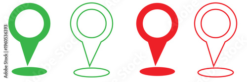 Location  icon set map pointer , navigation marker distance route  address destination indicator pinpoint button  icons collection black , red , green , blue  location icon set , white background, EPS