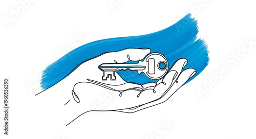 Hand Holding Small Airplane Model.