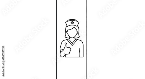 Nurse icon with thumbs up gesture representing healthcare professional approval and positive