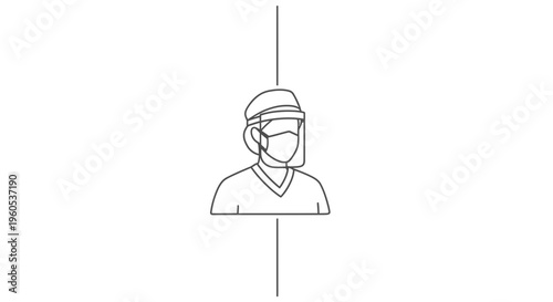 Essential worker demonstrating health safety protocols with personal protective equipment for