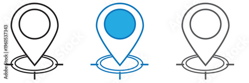 Location  icon set map pointer , navigation marker distance route  address destination indicator pinpoint button  icons collection black , red , green , blue  location icon set , white background, EPS