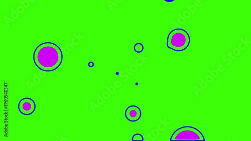 Green background with colorful floating bubbles.