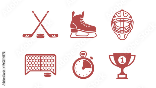 Canvas Print Icons featuring ice hockey equipment and game elements.