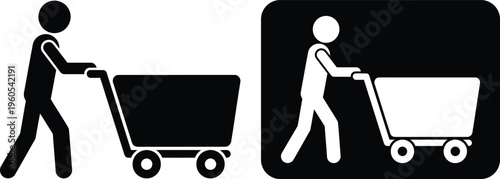 Signs indicating allowed actions with carts