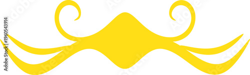 Yellow mustache icon, vector mustache graphic, elegant facial hair design, luxury illustration element