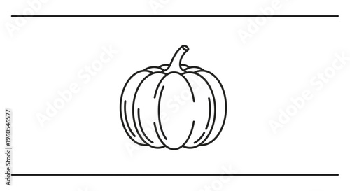 Minimalist autumn gourd outline design vector illustration for seasonal harvest celebrations