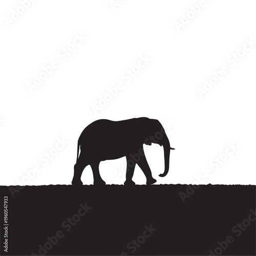 Canvas Print elephant silhouette vector