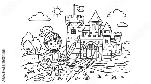 Knight in Armor Holding Sword.