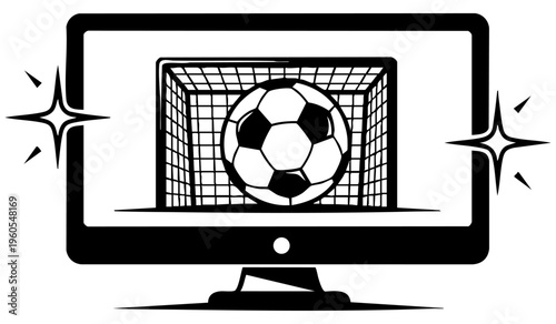 Soccer Game Online Live Stream Icon Digital Computer Monitor Display