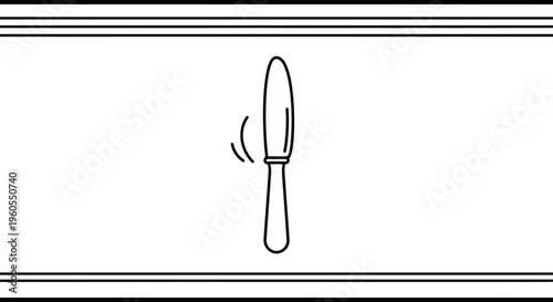 Animated butter knife icon illustrating spreading motion minimal kitchen utensil graphic simple