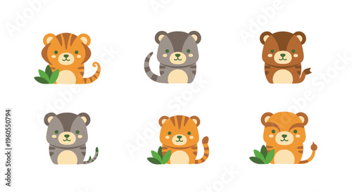 A group of cartoon animals including a tiger bear and raccoon are sitting together.