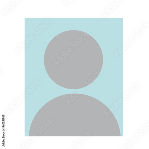 証明写真（顔写真）の汎用シルエットイラスト（本人確認・アバター・プレースホルダー）