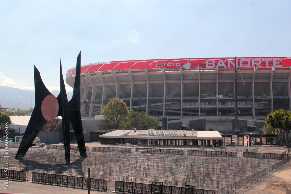Fototapeta premium Mexico City, Mexico - Mar 26, 2026: Estadio Banorte is the new name of the historic Estadio Azteca in Mexico City, after its renovation for the 2026 FIFA World Cup
