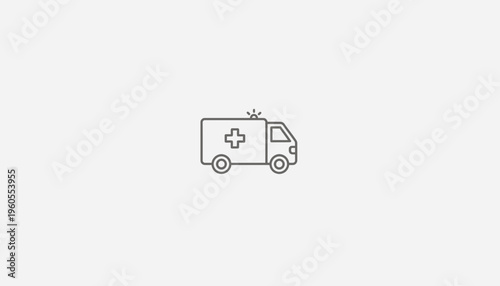 Ambulance Icon, Medical Emergency Vehicle, Healthcare Symbol, Vector Illustration