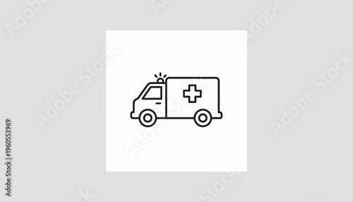 Ambulance Icon, Medical Emergency Vehicle, Healthcare Symbol, Vector Illustration
