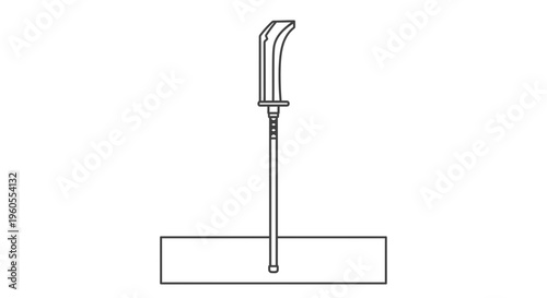 Ancient Chinese Guan Dao weapon, traditional martial arts equipment, historical combat sword