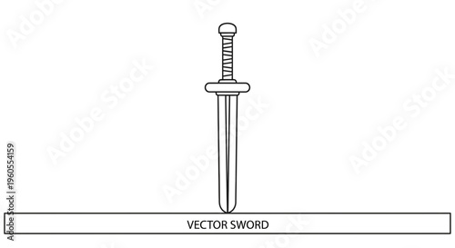 Ancient Roman Gladius Sword Vector Illustration